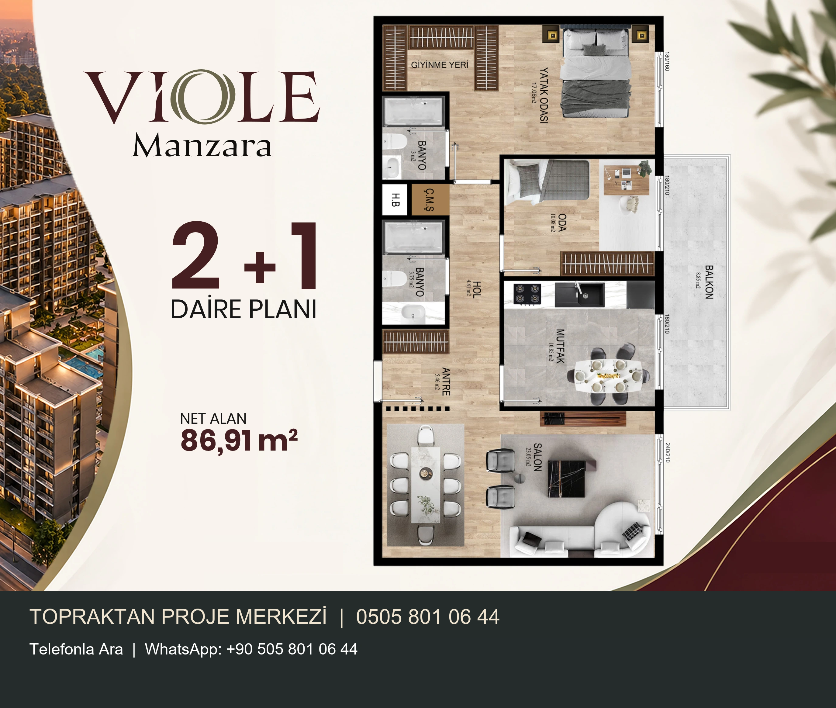 Viole Manzara daire planı